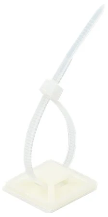Delock Befestigungssockel 25 x 25 mm mit Kabelbinder L 150 x B 3,6 mm baltas