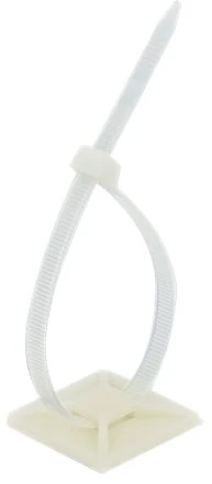 Delock Befestigungssockel 40 x 40 mm mit Kabelbinder L 250 x B 7,2 mm baltas