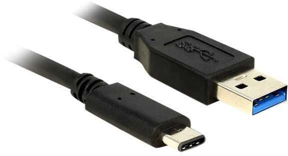 DELOCK Cable SuperSpeed USB 10 Gbps (USB 3.1, Gen 2) A tipo vyriškas > USB Type-C vyriškas 1 m juodas