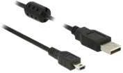 USB MINI(M)->USB-A(M) 2.0 LAIDAS 2M Juodas FERITAS (CANON) DELOCK