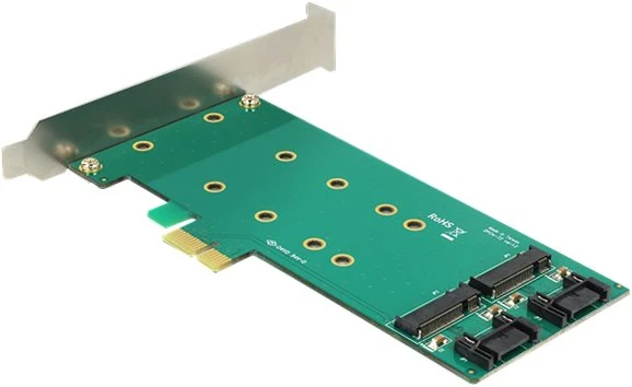 Delock PCI Express x1 kortelė > 2 x vidiniai M.2 B tipo raktai 110 mm - žemo profilio formatas