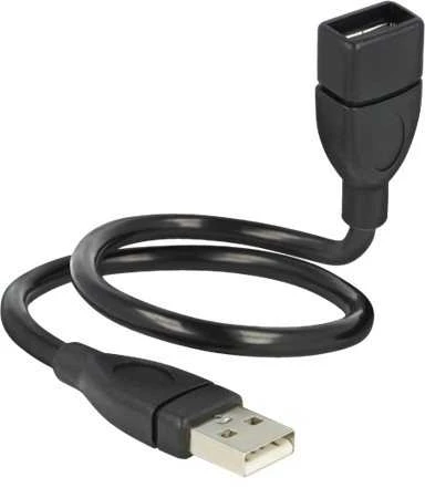 Kabelis USB Delock USB-A - USB-A 0.35 m Juodas (83498)
