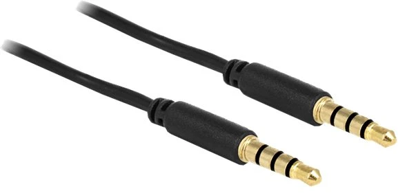 Delock kabelio lizdas 3,5 mm 4 kontaktų vyriškas > vyriškas 3 m juodas
