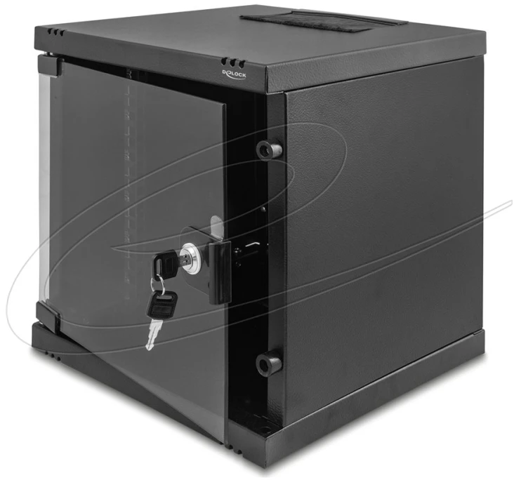 DeLOCK 43422, laisvai stovintis / prie sienos / prie grindų tvirtinamas stovas, 6U, 30 kg, rakinamas raktu, stovo kreipiančiosios, 8kg