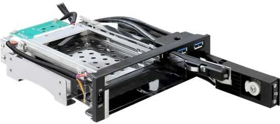 Delock 5.25 Mobile Rack 1 x 2.5 + 1 x 3.5 SATA HDD + 2 x USB 3.0 jungtys