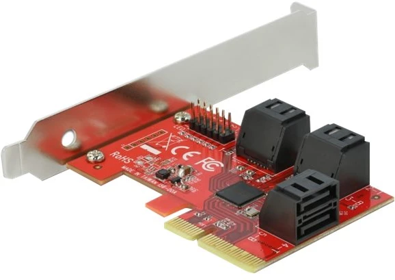 DELOCK 6 prievadų SATA PCI Express x4 plokštė - žemo profilio formatas