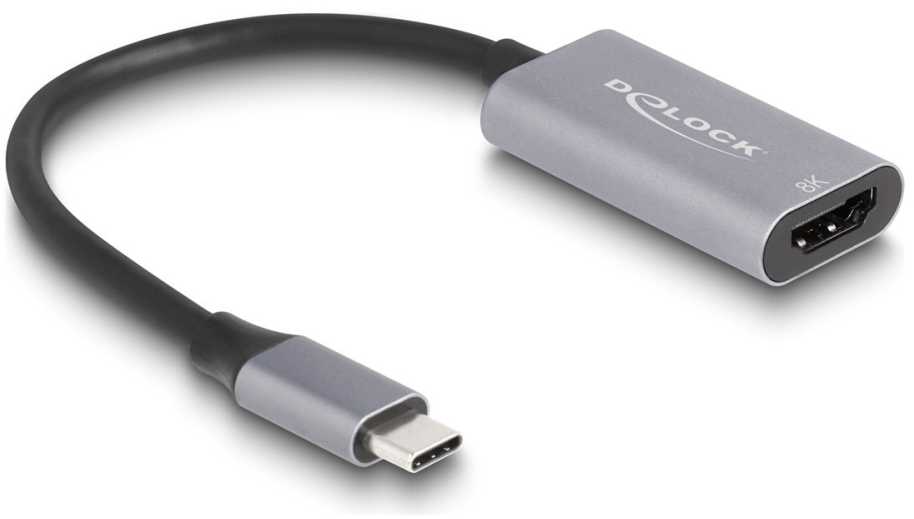 Adapteris AV Delock DeLOCK 60021 zewnętrzna karta graficzna usb 7680 x 4320 px Juodas, Pilka