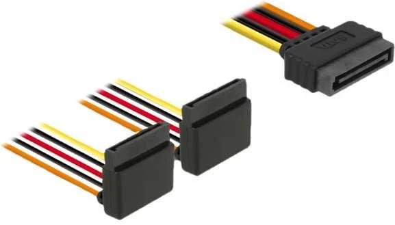 Delock DeLOCK 60170 maitinimo kabelis, 0,15 m, SATA 15 kontaktų, 2 x SATA 15 kontaktų, vyriškas, moteriškas, tiesus