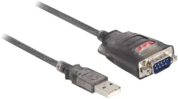 DLC DeLOCK 61400 kabelių lizdinio / kištukinio jungčių tipo keitiklis USB A RS-232 Juoda