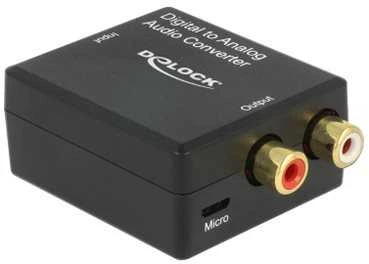 Delock adapteris AV Toslink - RCA (Cinch), juodas (63477)