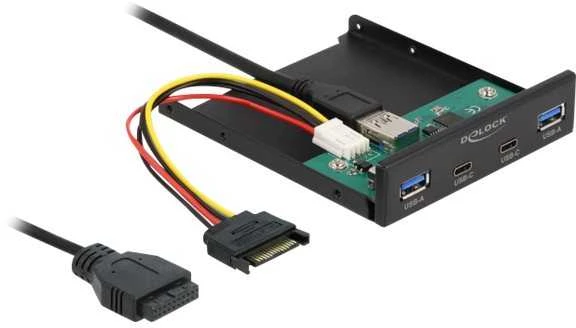 Šakotuvas Delock 3.5? USB 3.2 Gen 1 priekinis skydelis 2 x USB Type-C™ + 2 x USB Type-A