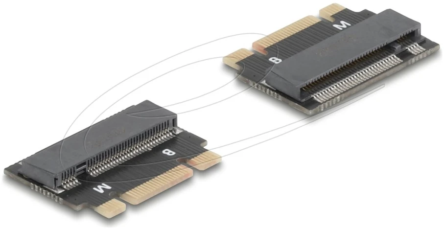 Kišenė Delock Adapteris su M.2 Key B+M vyriška jungtimi į M.2 Key M lizdą - Prailginimas - M.2 - M.2 kortelė - PCIe 4.0 x2, SATA