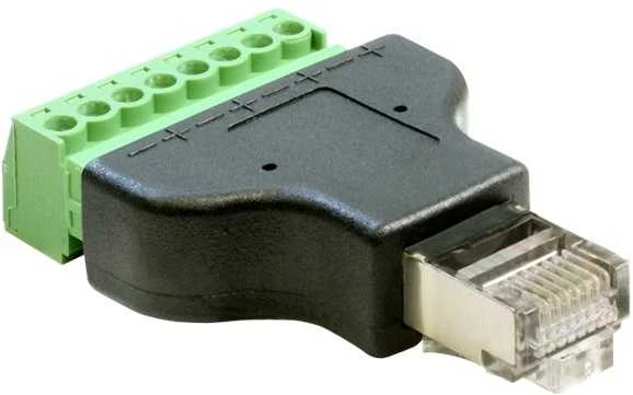 Delock Adapteris RJ45 kištukas > gnybtų blokas, 8 kontaktų 2 dalių
