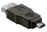 USB mini į USB 2.0-A adapteris – juodas kampuotas