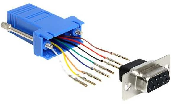 Išardytas DeLOCK DB9 į RJ-45 adapteris