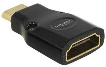 DELOCK Adapteriai Didelės spartos HDMI su Ethernet – HDMI Mini-C vyriškas > HDMI-A moteriškas 4K juodas