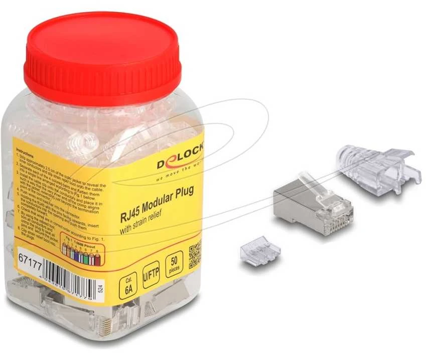 Delock DELOCK RJ45 Modularer Stecker Cat.6A mit Knickschutztülle