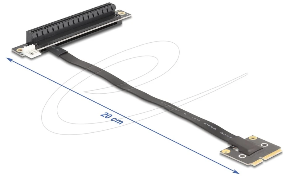 Delock DELOCK Adapteris Mini PCIe Stecker zu PCIe 3.0 x16 Slot 90°