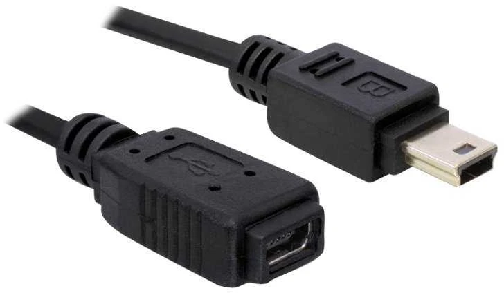 Kabelis USB Delock USB-A - miniUSB 1 m Juodas (82667)