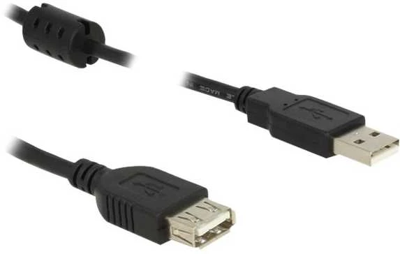 Kabelis USB Delock USB-A - USB-A 0.5 m Juodas (83401)