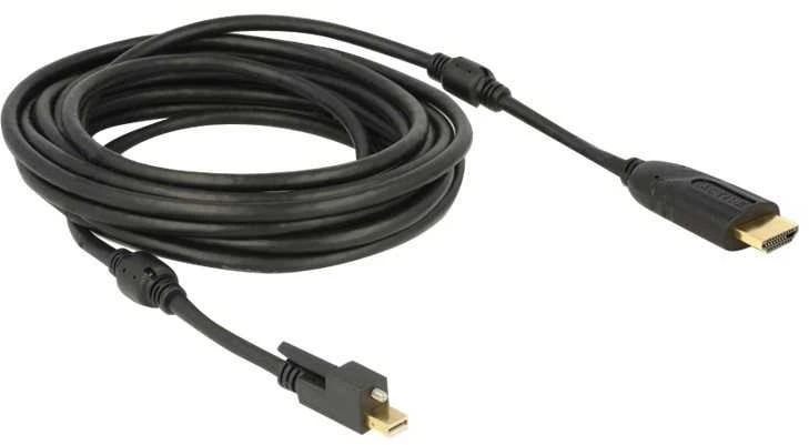 DeLOCK 83732, 5 m, Mini DisplayPort, HDMI, Kištukas, Kištukas, Auksinis