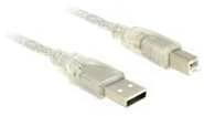 DELOCK Cable USB 2.0 Type-A male > USB 2.0 Type-B vyriškas 2 m skaidrus