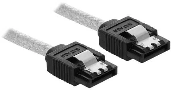 Delock SATA 6 Gb/s kabelis 20 cm, skaidrus