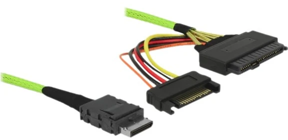 Delock Kabelis SAS 0,5 m 32 Gbit/s Juodas, Žalias, Raudona, Geltonas (85802)