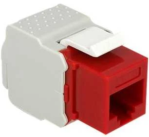 DeLOCK UTP Cat6 Keystone modulis, RJ45 ho - LSA Cat6, "be įrankių", raudona / pilka / 86344