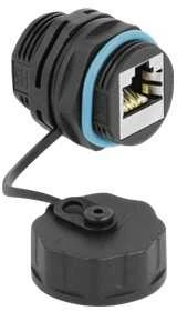Delock kabelio jungtis RJ45 lizdas RJ45 lizdas Cat.6A su sandarinimo dangteliu