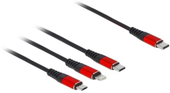 „Delock“ USB įkrovimo laidas „3 in 1 Type-C™“ su „Lightning™“ / „Micro USB“ / „Type-C™“ 30 cm