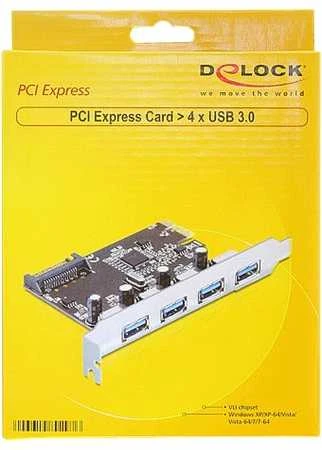 „Delock PCI Express“ kortelė > 4 x išorinis USB 3.0