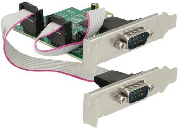 Delock PCI Express x1 Karte zu 2 x Seriell RS-232 High Speed 921K mit Spannungsversorgung