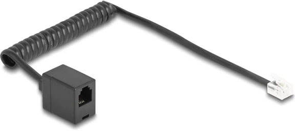 Delock DELOCK Kabelis telefoniczny/kabelis spiralny RJ11 wtyk do RJ11 gniazdo. 1m
