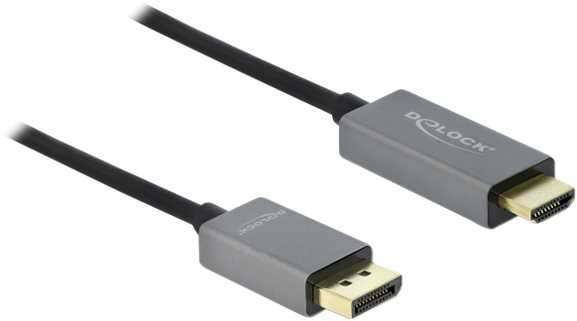DLC DeLOCK 85929 vaizdo kabelio adapteris 2 m HDMI A tipo (standartinis) DisplayPort Juoda, Pilka