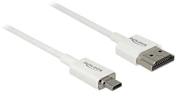 Delock HDMI A į Micro D kabelis, baltas