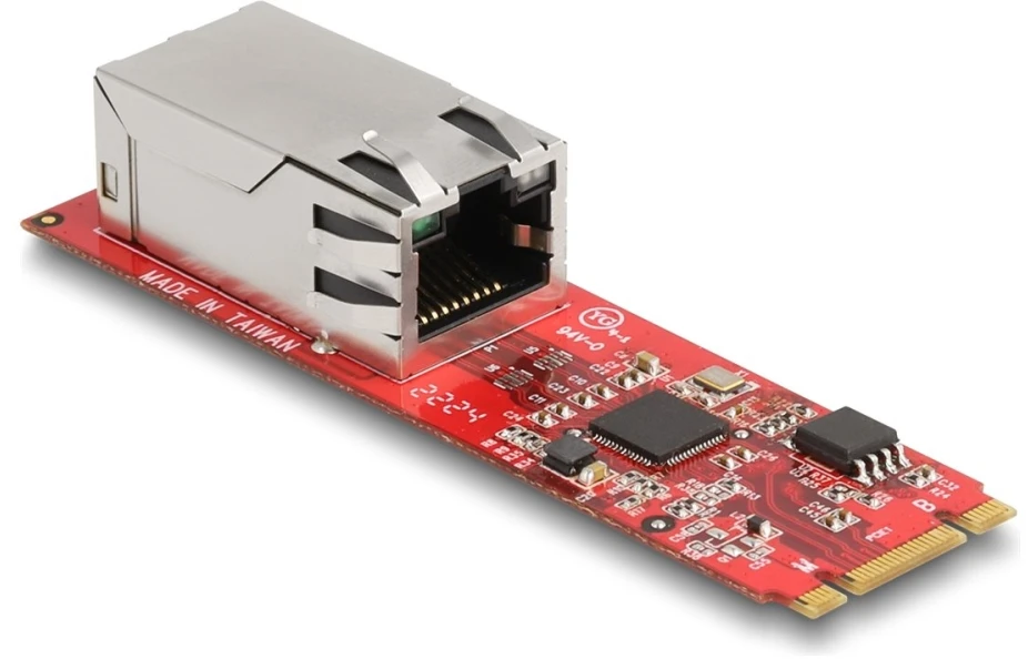„DeLOCK“ keitiklis, M.2 rakto B+M jungtis į 1 x RJ45 2.5 gigabito LAN prievadą horizontaliai, LAN adapteris