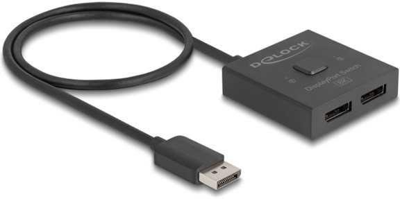 Delock DeLOCK DisplayPort jungiklis 2 > 1 dvikryptis 8K (juodas, 50 cm)