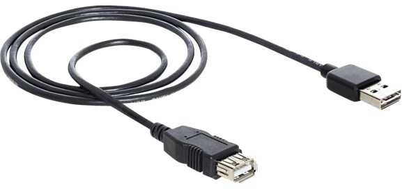 DELOCK kabelis EASY-USB 2.0-A kištukas > USB 2.0-A moteriškas prailginimas 1 m