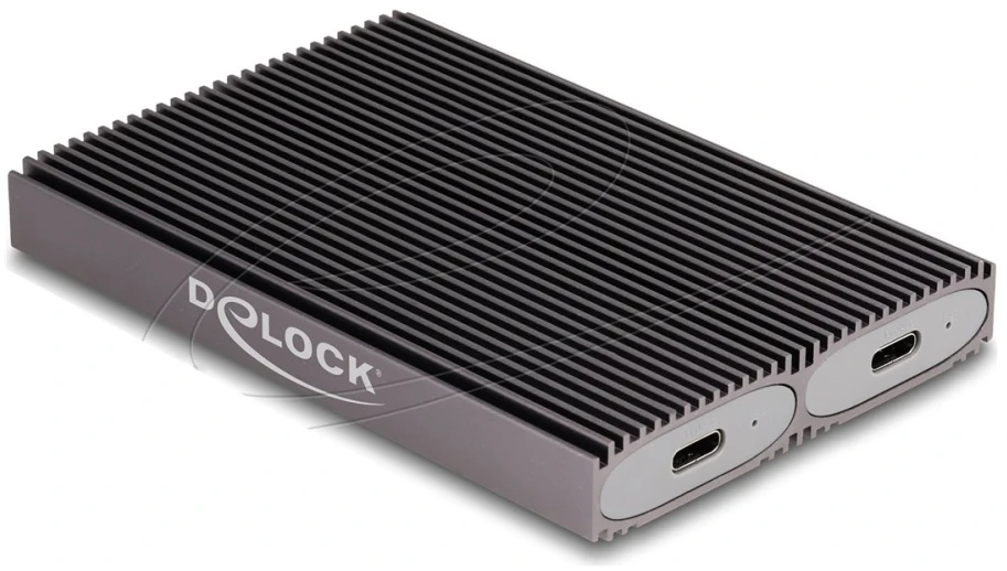 Delock Externes USB Type-C Dual Combo Gehäuse für 2 x M.2 N (grau)