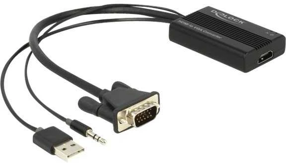 DeLOCK HDMI į VGA adapteris su garso ir USB laidais