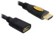 DELOCK ilginimo kabelis didelės spartos HDMI su eternetu – HDMI A kištukas > HDMI A moteriškas 1m
