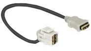 Keystone modulis su kabeliu DeLOCK HDMI ho-ho, 22cm, pilkas /86326