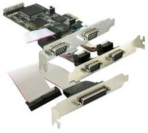 Kontroler Delock PCIe x1 - 4x RS-232 DB9 + LPT DB25 (89177)