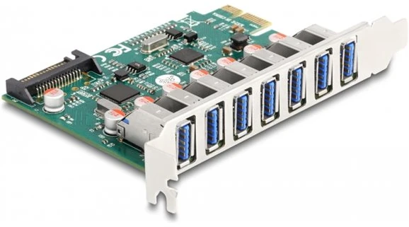 „Delock DeLOCK PCI Express x1“ kortelė, skirta 7 išoriniams USB 5 Gbps A tipo lizdams, USB valdiklis