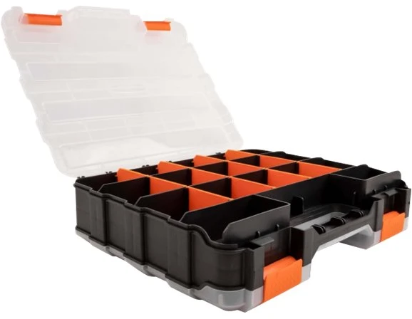 DeLOCK rūšiavimo dėžė su 34 skyriais 320 x 270 x 80 mm oranžinė / juoda, daiktadėžė, juoda, oranžinė, stačiakampė, plastikinė, vienspalvė, 270 mm