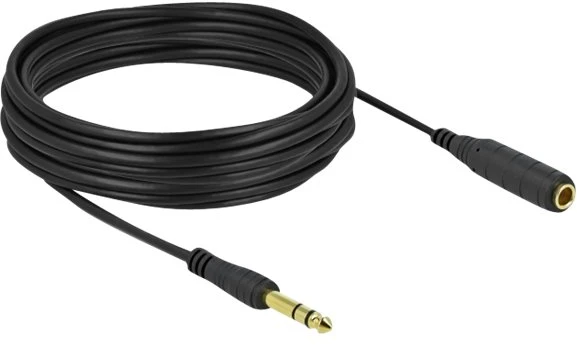 Kabelis Delock jack 6,35 mm 3 pin męski do żeński 10 m (86766)