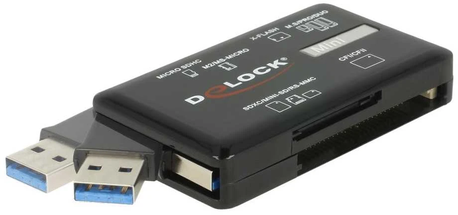 Delock SuperSpeed USB kortelių skaitytuvas, skirtas CF/SD/MicroSD/MS/M2/xD