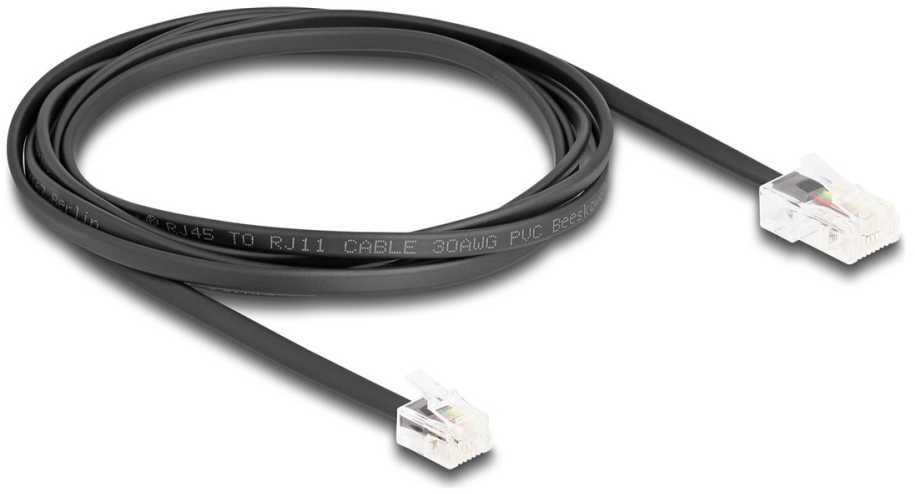 Delock DeLOCK 88036 kabelis telefoniczny 2 m Juodas