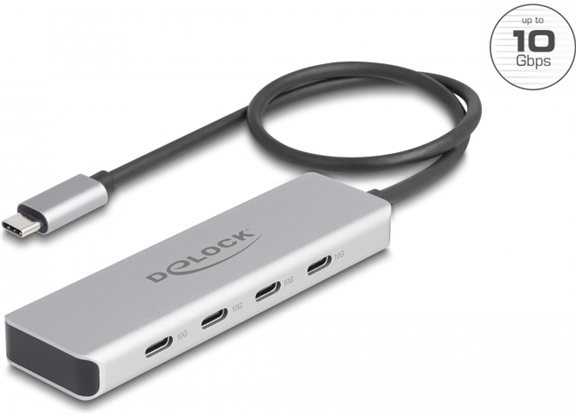 HUB USB Delock DeLOCK USB 10 Gbps USB Type-C Hub with 4 x USB Type-C socket, USB hub (pilkas)